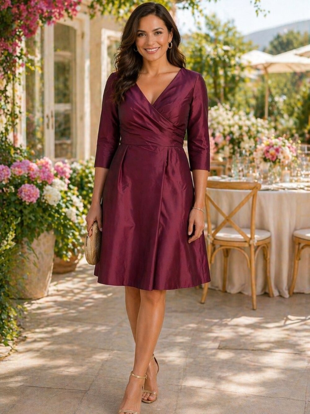 J. Crew - maroon taffeta cocktail dress - Size 12